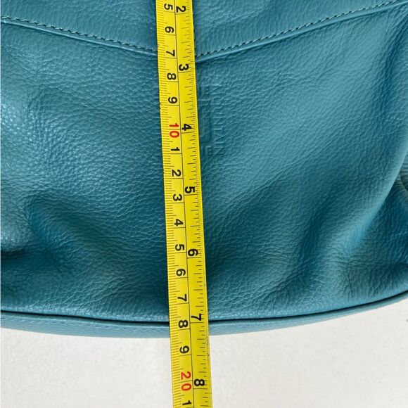 Stone Mountain Teal Leather Shoulder Strap Bag Studded Outer Wallet Pouch Purse - Picture 10 of 13